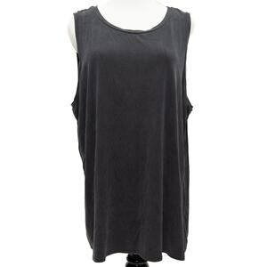 Eileen Fisher Sueded Cupro Knit Slim Fit Basic Length Tank Top Size 2X